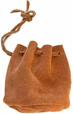 Ball Bag, suede leather, flat bottom with draw string for lead balls